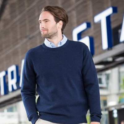 Henbury Lambswool Crew Neck Sweater